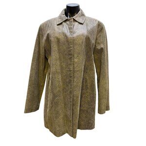 Brandon Thomas Tan & Black Faux Snakeskin Leather Button-Up Jacket